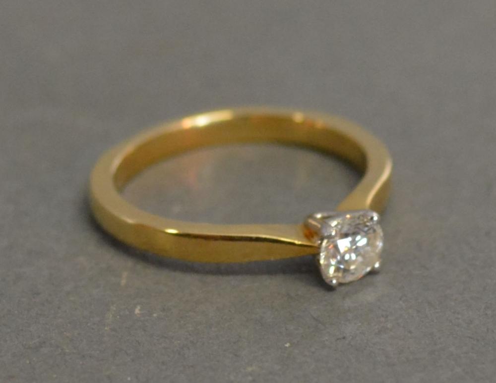 An 18ct. Yellow Gold Diamond Solitaire Ring, approximately 0.38 ct