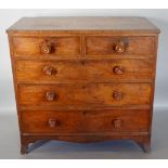 A 19th Century Mahogany Straight Front Chest of two short and three long drawers with knob