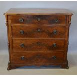 A Victorian French Chest of Drawers, the moulded serpentine top above a serpentine drawer and