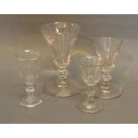 An 18th Century Drinking Glass, together with three other similar 18th Century glasses