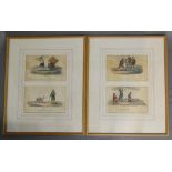 A Group of Four Coloured Prints depicting Oriental Torture, each print 9 x 14 cms