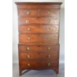 A George III Mahogany Chest on Chest, the moulded cornice above two short and six long drawers