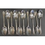 A Set of Ten Sheffield Silver Bright Cut Teaspoons retailed by Mappin & Webb