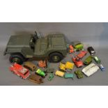 A Dinky Toys Fire Tender together with a collection of other Dinky Toys and Model Cars and an Action