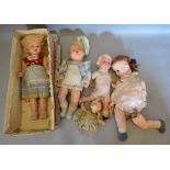 An Armand & Marseille German Bisque Head Doll, numbered 995, together with a small collection of