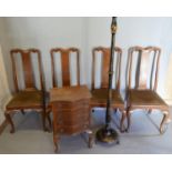 A Set of Four Early 20th Century Queen Anne Style Mahogany Dining Chairs together with a Mahogany