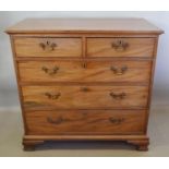 A 19th Century Mahogany Straight Front Chest of two short and three long graduated drawers with