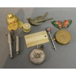 An Acme Whistle, together with a collection of other items to include a Lighter, two Bone Sewing