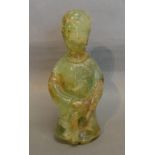 A Chinese Jade Carved Figure, 21cms tall
