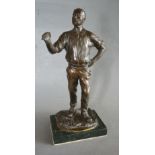 C. Brandt, A Patinated Bronze Figure with Rectangular Marble Plinth, 28cms tall