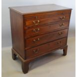 A 19th Century Mahogany Bachelors Chest, the satinwood crossbanded top above a brushing slide with