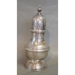 A London Silver Sugar Caster, 17 cms tall