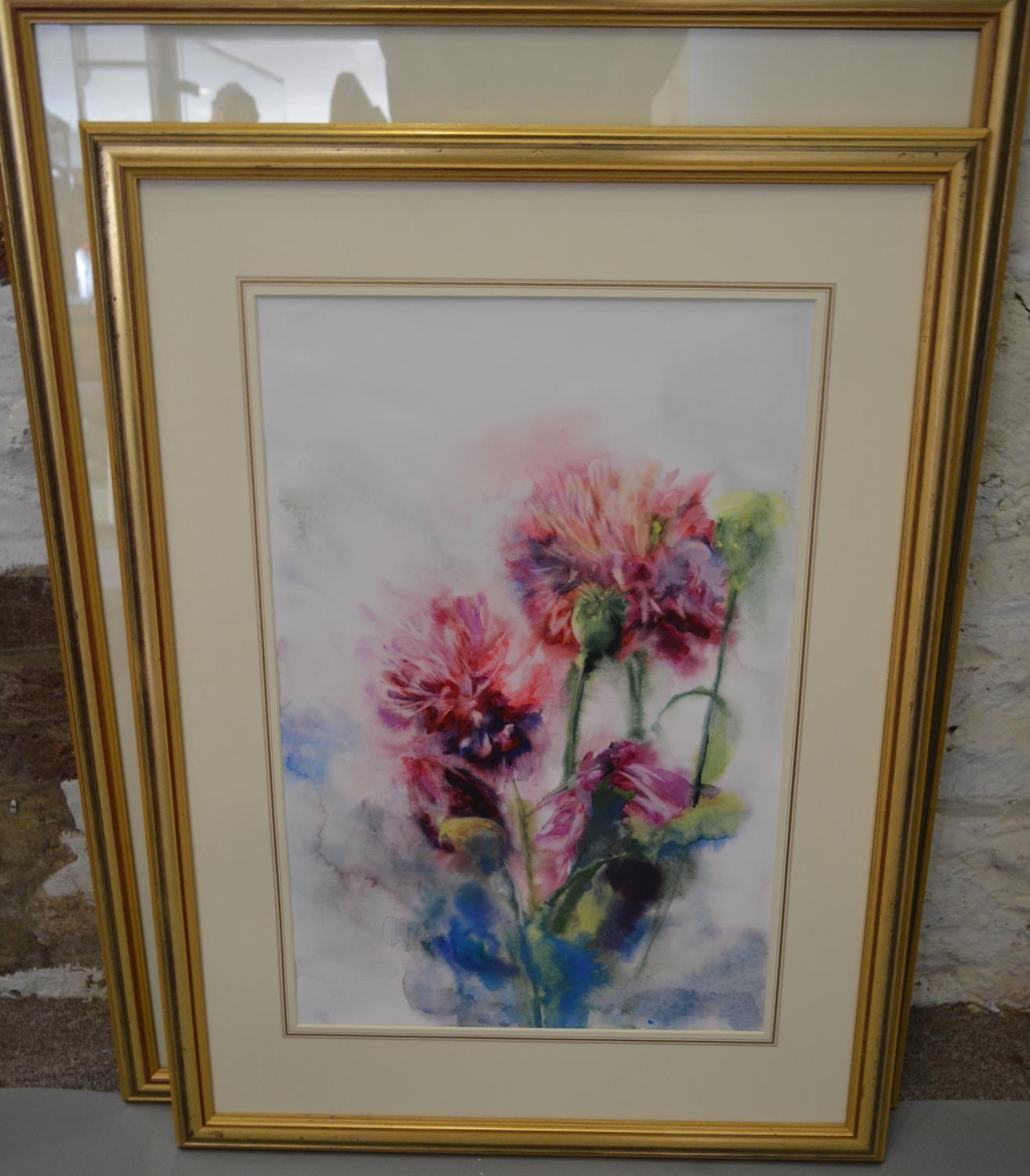 Tony Porter, Rose Begonia on the Washing Mangle, watercolour, 55x37 cms, together with another - Image 2 of 2