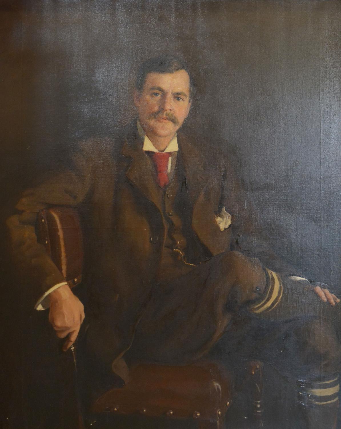 John Gray, 1885 - 1904, England, Study of a Gentleman seated on a Chair, oil on canvas, signed and