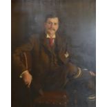 John Gray, 1885 - 1904, England, Study of a Gentleman seated on a Chair, oil on canvas, signed and