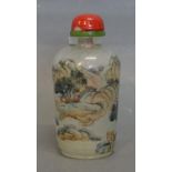 A Late 19th Early 20th Century Chinese Rock Crystal Scent Bottle internally painted with a