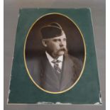 A German Porcelain Rectangular Plaque with oval half length portrait of a gentleman, 36 x 29 cms