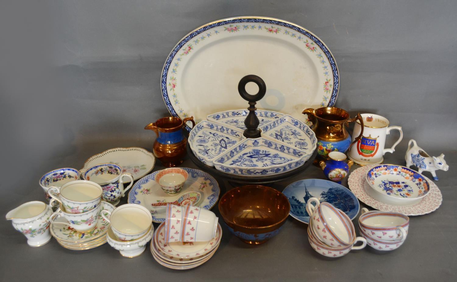 A Villeroy and Bosch Dresden Or D'Oeuvres Lazy Susan together with a collection of other ceramics