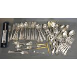 A Collection of Queens Pattern Silver Plated Flat Ware and other flat ware