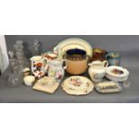 A Collection of Various Victorian Jugs and other ceramics and glassware to include four decanters