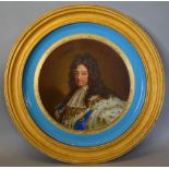 A Late 19th Century Sevres Porcelain Large Circular Plaque, Portrait of Louis XIV, and signed