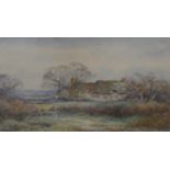 Attributed to Sylvester Stannard RVA, Old Cottages Dorset, watercolour, unsigned, 24x34 cms