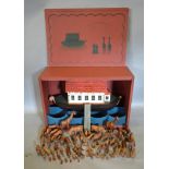 A Wooden Model of Noahs Ark, complete with carved wooden animals and within original case (the