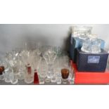 A Large Collection of Glassware mainly drinking glasses and including Stuart and Bohemian Crystal