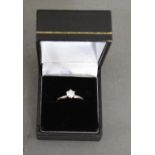 A 14ct. White Gold Solitaire Diamond Ring, claw set, approximately 0.50 ct.