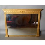 A 19th Century French Gilded Over Mantle Mirror Of Rectangular Form, 90 by 115 cms