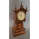 A Miniature Long Case Clock Inscribed Dimmer & Sons Ltd, Southsea, the shaped case with marquetry