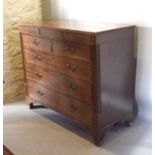 A 19th Century Mahogany Large Straight Front Chest with three concealed drawers above two short
