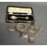 A Birmingham Silver Commemorative Spoon in Fitted Case together with a Birmingham Silver napkin