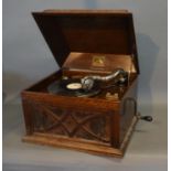 An HMV Oak Cased Table Top Gramophone