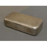 A Sterling Silver Rectangular Snuff Box, 8 cm long