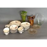 A Collingwood Porcelain Tea Set Together With A Lustre Jug and four pieces of glassware