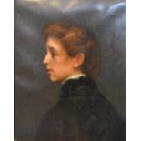 19th Century English School, Portrait Of A Girl With Black Dress, oil on canvas, 50 by 40cm