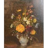 Emily Murray Paterson 1855 - 1934 England, Still Life Vase Of Summer Flowers Upon A Table, oil on