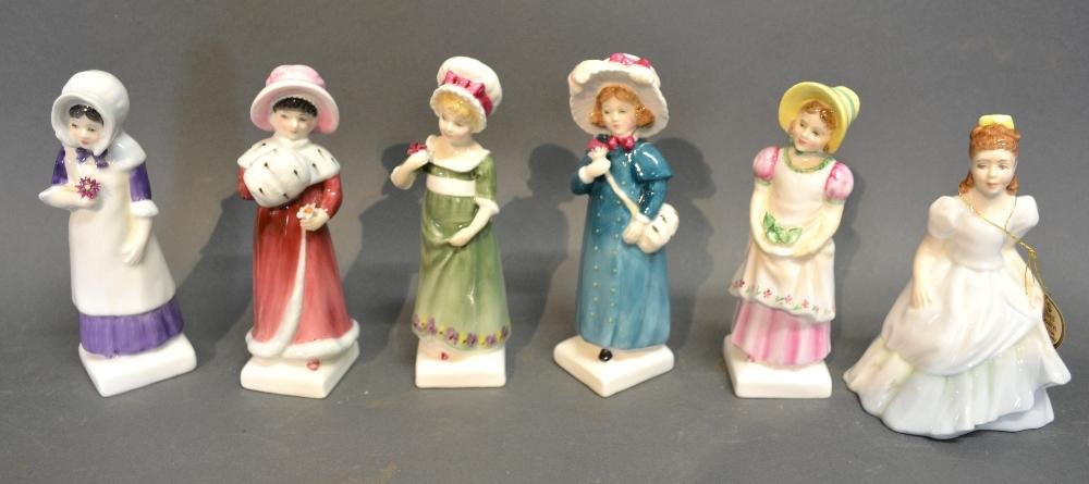 A Group Of Six Royal Doulton Porcelain Figurines