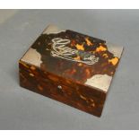 An Edwardian Tortoiseshell And Silver Mounted Casket, 13cm by 10cm