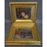 A 19th Century English School Still Life Study of Pear, Peach and Plums and another similar, a
