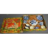 A Blue And White Willow Pattern Childs' Teaset