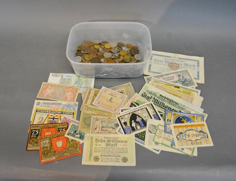 A Collection Of British And Foreign Coinage, together with a collection of foreign banknotes