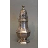 A George I Silver Sugar Castor Of Octagonal Bulbous Form, London 1723, 13 cm tall