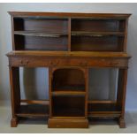 A 19th Century Oak Dwarf Bookcase The Molded Cornice Above an arrangement of shelves and two drawers