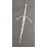 A Birmingham Silver Model Of A Sword And Celtic Style, 16 cm long