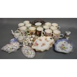 A Collection Of Twelve Coalport Commemorative Coffee Cans with saucers, together with a small