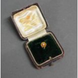 A 15ct. Gold Solitaire Diamond Set Dress Stud In Fitted Box