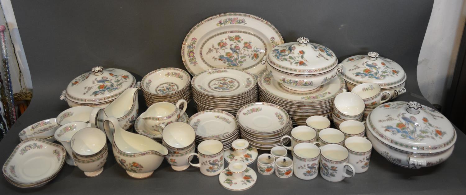 A Wedgewood Kutani Crane Pattern Tea, Coffee And Dinner Service, comprising dinner plates, covered