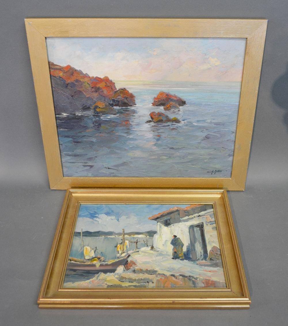 A Mattis Coastal Scene, Oil On Board Signed, 37 by 45cm, together with another similar by the same